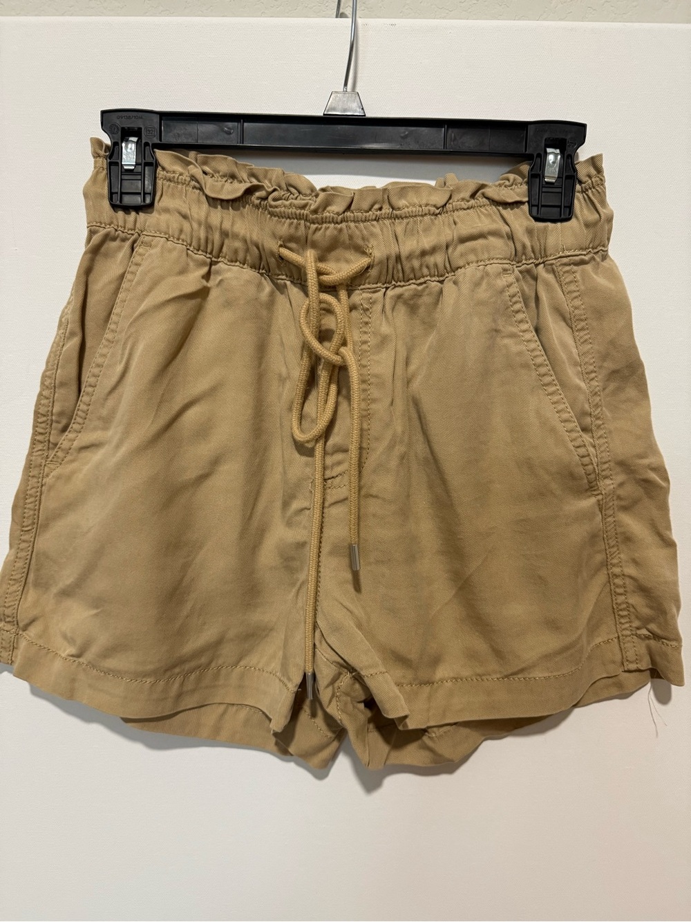 LOFT Women's Tan Drawstring Paperbag Waist Shorts
